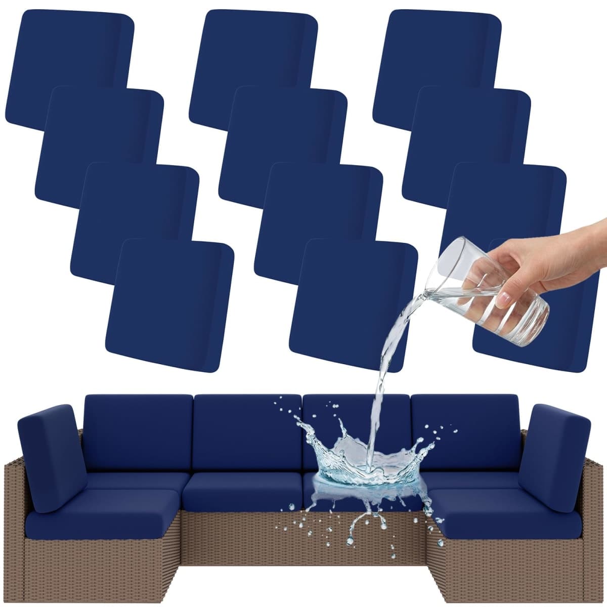Smiry Waterproof Patio Cushion Covers, Stretch Outdoor Furniture Covers