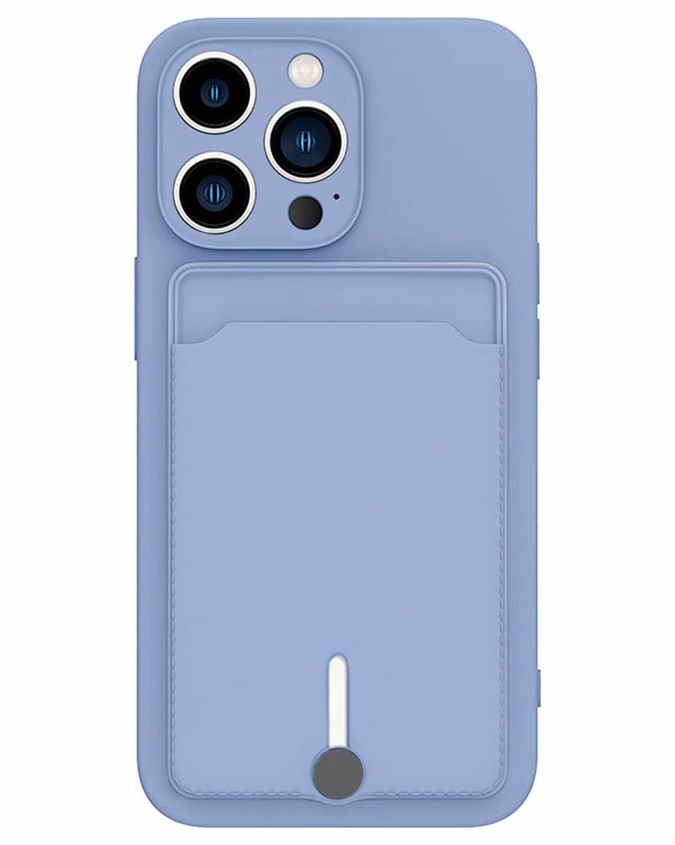 JIATAY for iPhone 11 Phone Case with Card Holder [Slim + Protective] Silicone Phone Case iPhone 11 Wallet Case for Women Men (Purple Blue)
