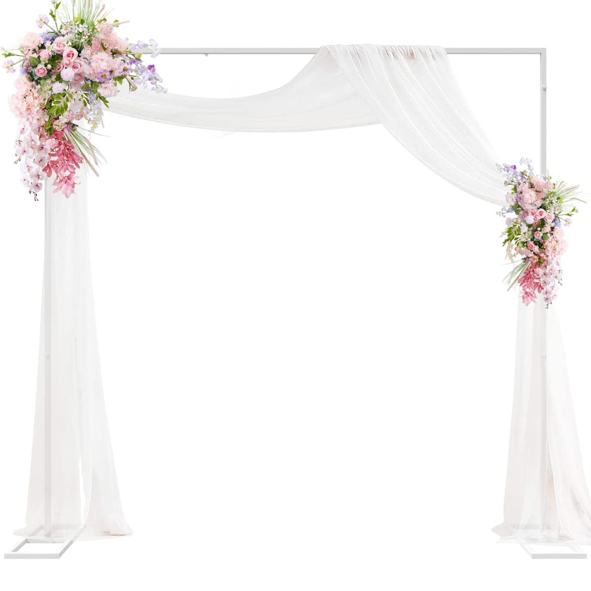 Heavy Duty Backdrop Stand, 8ft x 8ft, Adjustable Pipe and Drape Kit, White