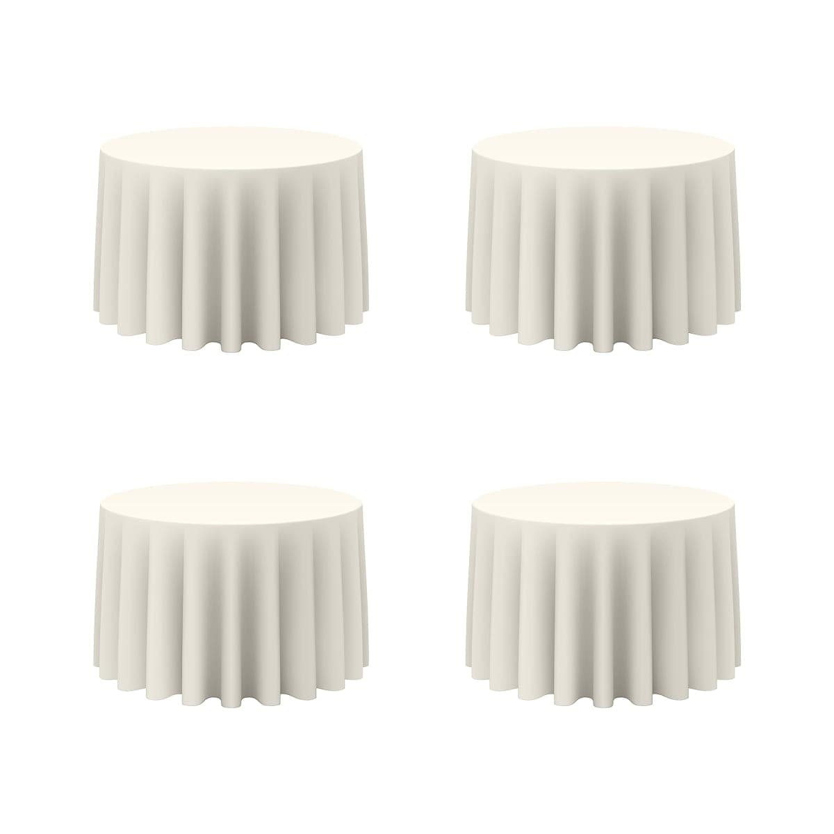 BRILLMAX 4 Pack Ivory Round Tablecloths 108 Inch - Circle Bulk Linen Polyester Fabric Washable Table Cloth Cover for Wedding Reception Banquet Birthday Party Buffet Restaurant