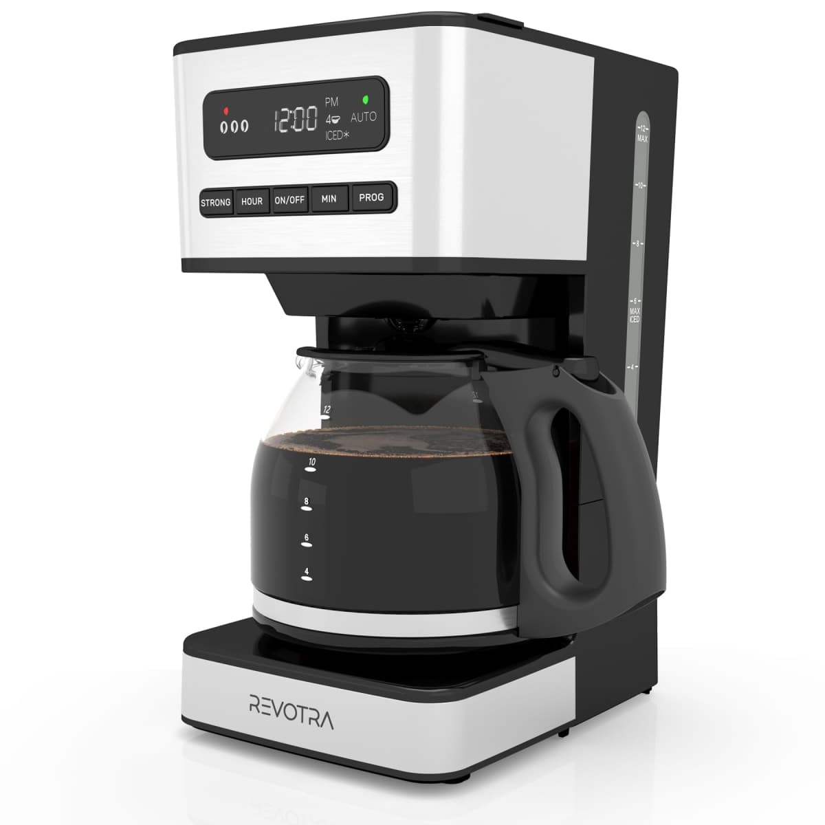 REVOTRA 12 Cup Programmable Coffee Maker, Hot and Iced Drip Coffee Makers