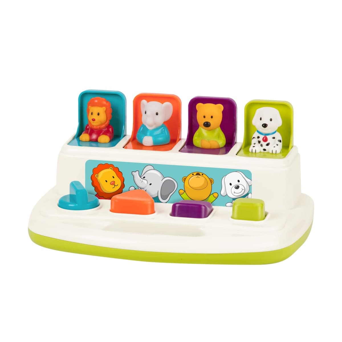Battat Pop-Up Toy, Pop-Up Pals Cause-and-Effect Animal Toy, Toddler, 4 Pals