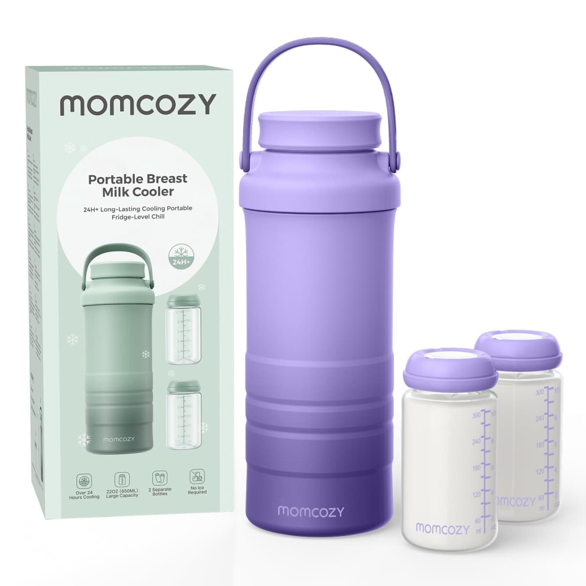 Momcozy 22oz Portable Breastmilk Cooler for 24H Outdoor, Newborn Essentials
