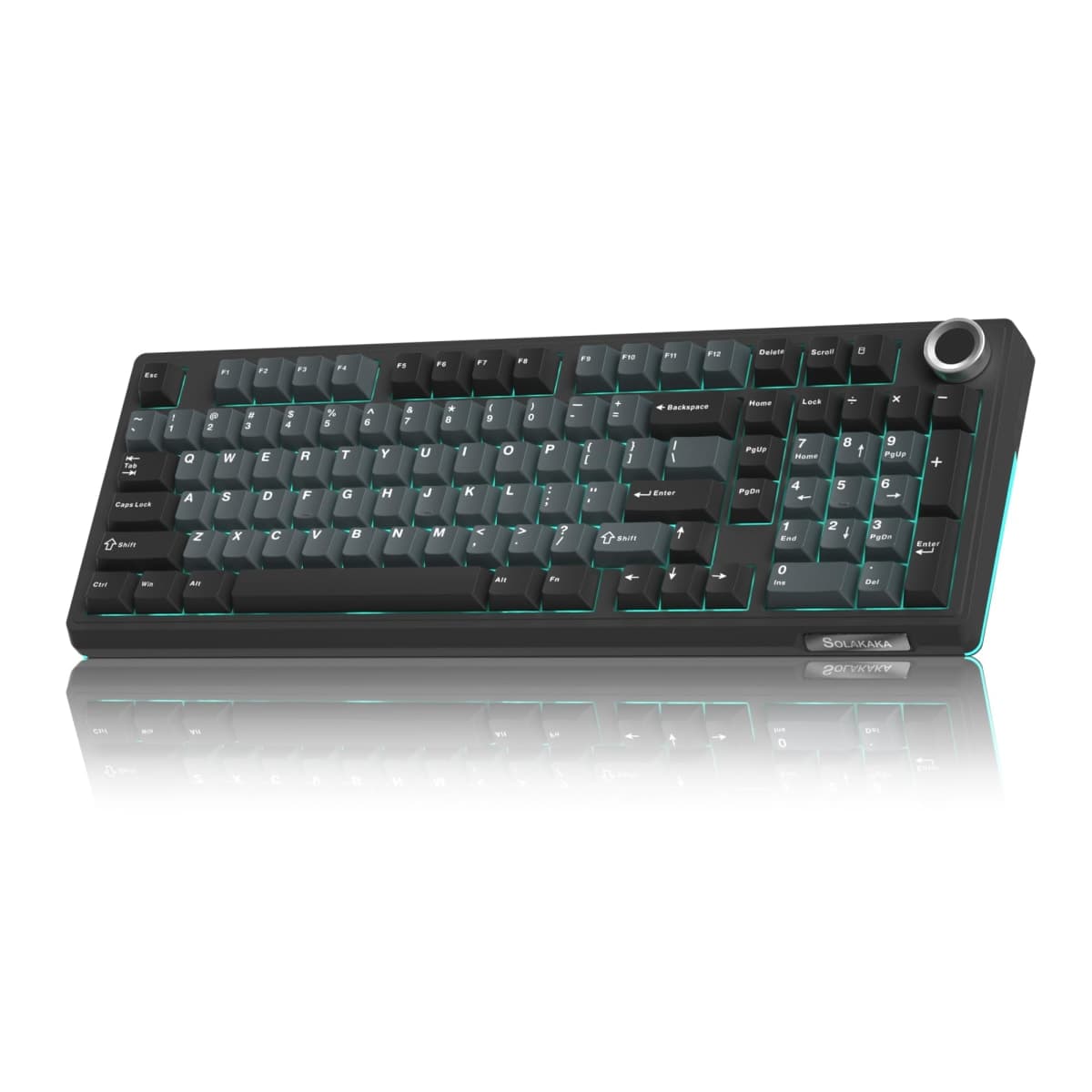 SOLAKAKA KI99 Pro Wireless Mechanical Keyboard with Quiet Switch, Hot Swappable Pre-Lubed Switches with RGB Backlit, Gasket Structure Computer Gaming Keyboard (BlackBlue, Silent Switch)