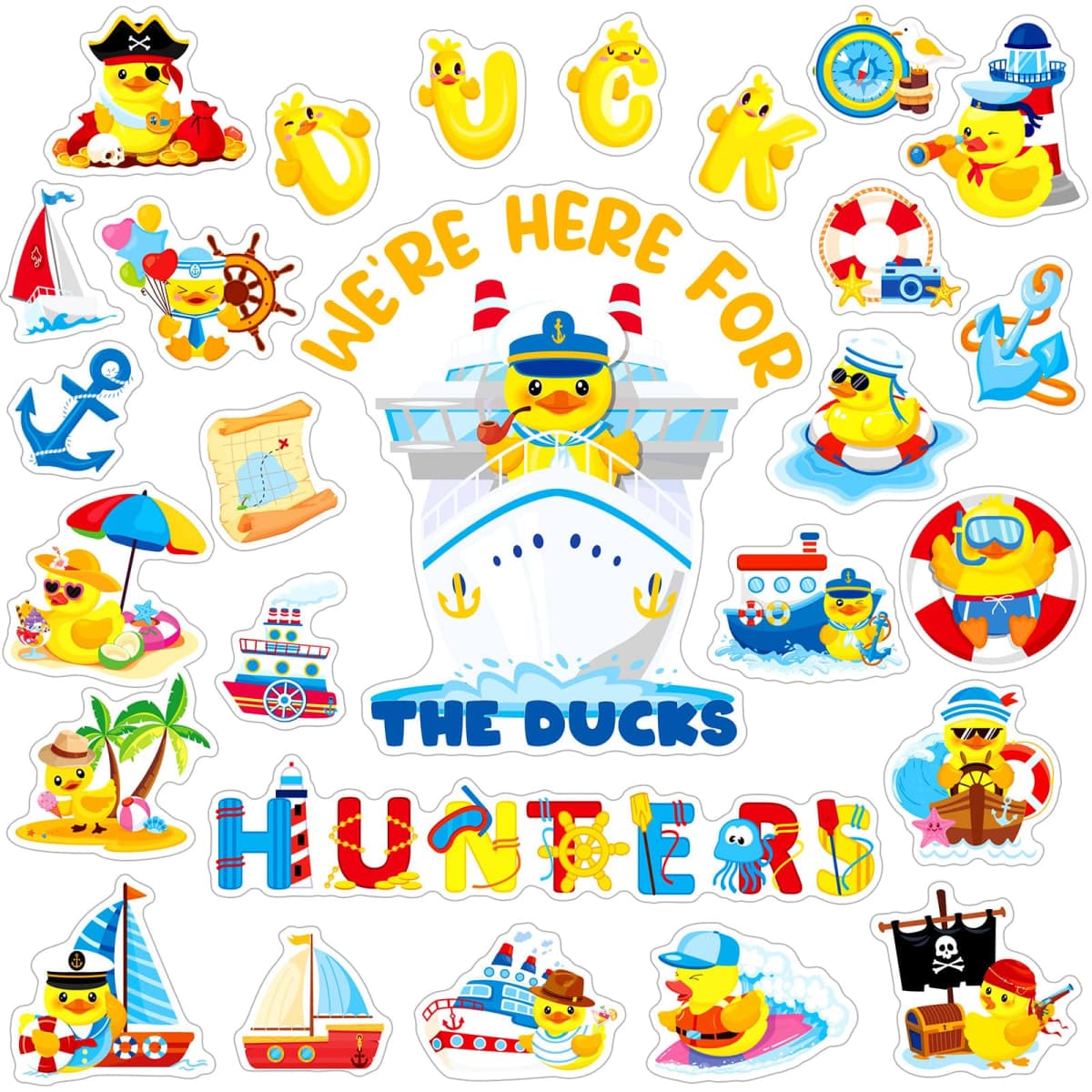 Leumoi 27 Pcs Magnetic Duck Cruise Door Magnets Decorations