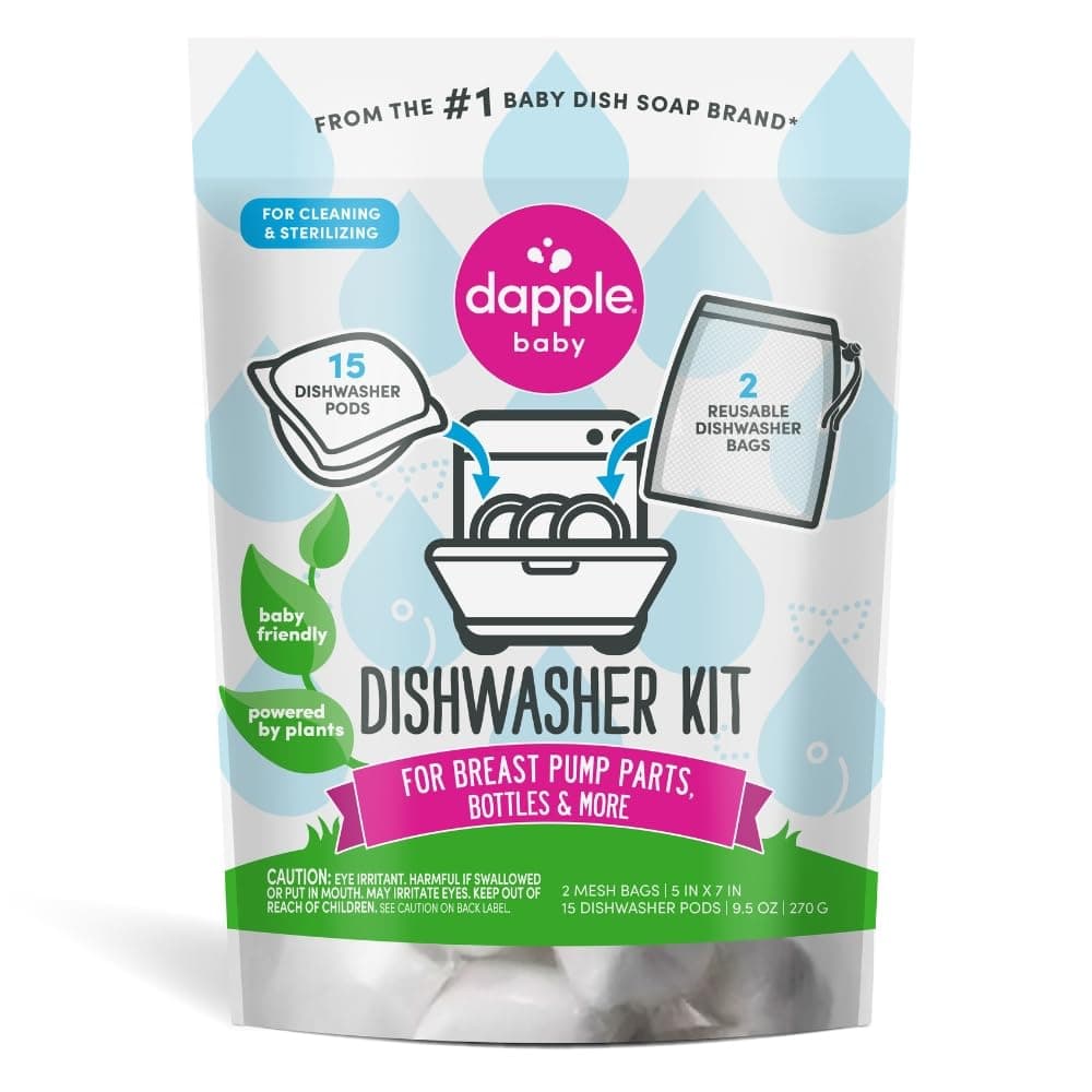 Dapple Breast Pump Dishwashing Kit (15 pods, 2 bags)