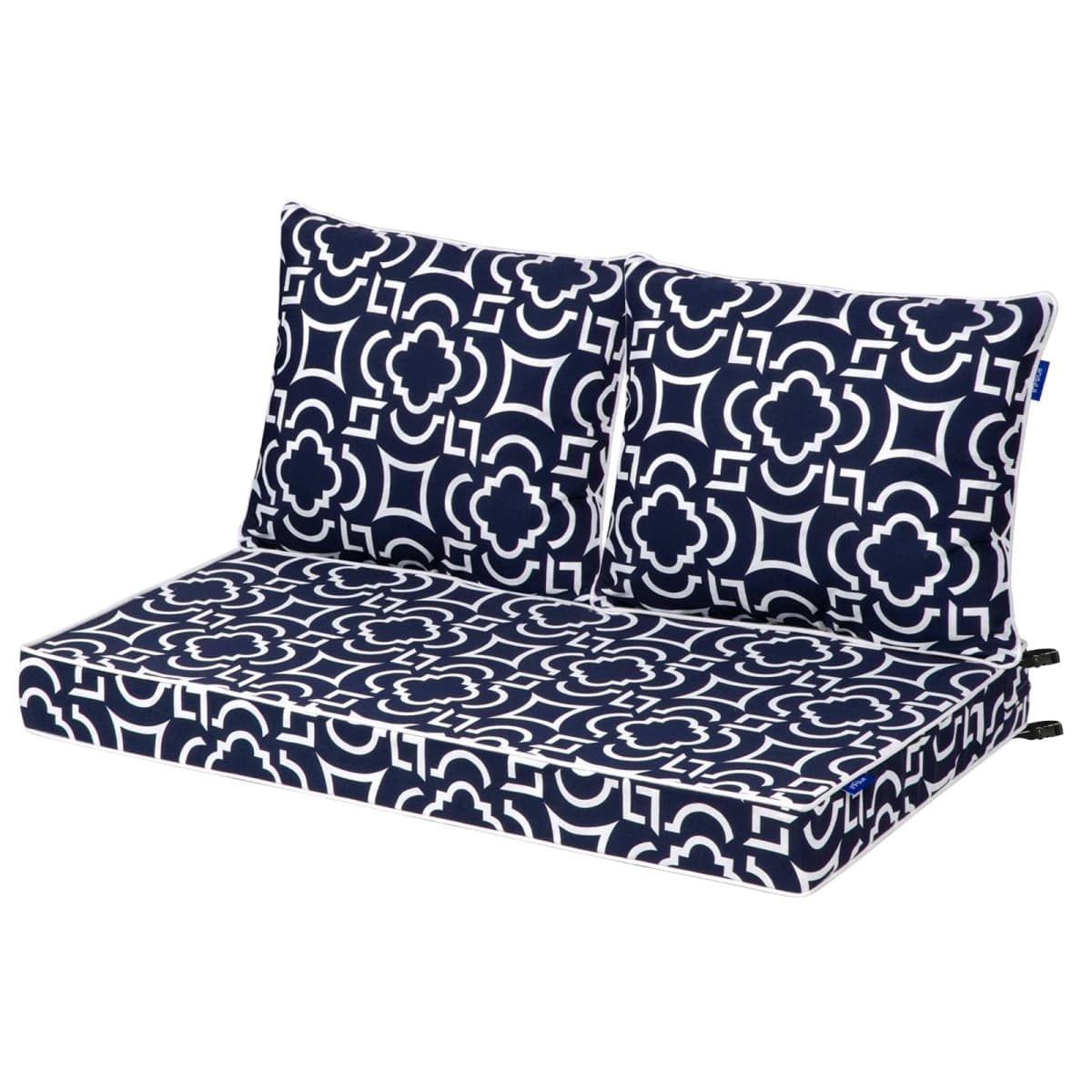 Outdoor Loveseat Cushion Set 44'' x 24'', Outdoor Cushions for Patio Furniture with Fastness Cover, Water Repellent Outdoor Seat Cushion and Couch Back Cushions for Bench, and Swing (Solid Beige)