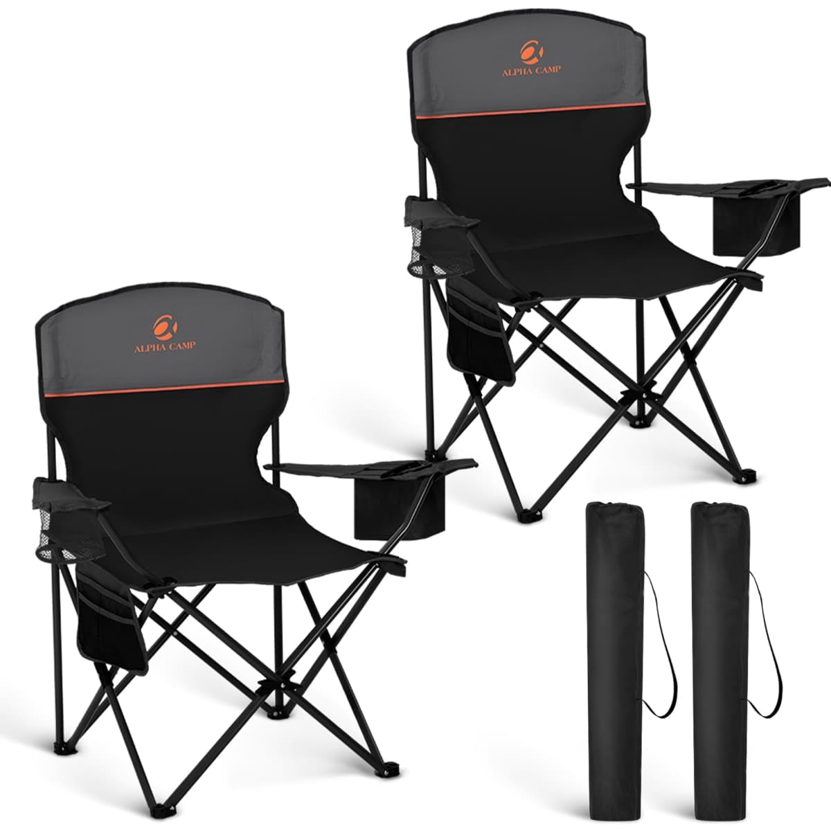 HIGH POINT SPORTS 2 Pack Portable Camping Chair for Adults Support 250 lbs