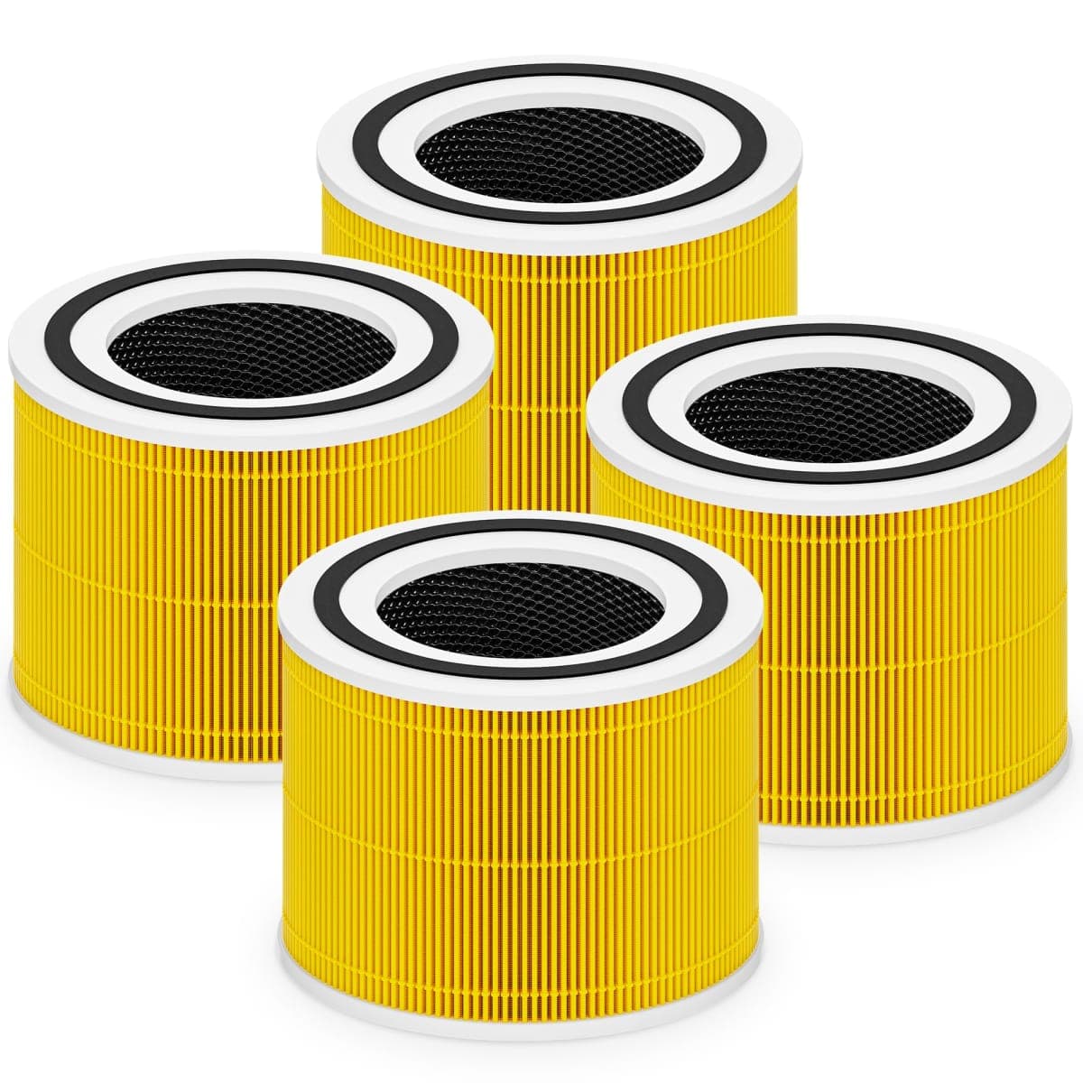 Core 300 Pet Care Replacement Filter for LEVOIT Core 300, Core 300S and Core 300-P Air Purifier, 3-in-1 H13 True HEPA Filter Replacement, Compared to Part # Core 300-RF-PA, 4 Pack, Yellow