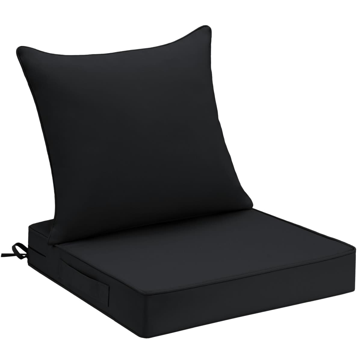 UNIKOME 24x24x4 Inch Outdoor Chair Cushions Set - Waterproof Patio Cushions for Outdoor Furniture with Removable Cover, Ties & Handle, Deep Seat Patio Cushions for Sofa Couch - Flamingos