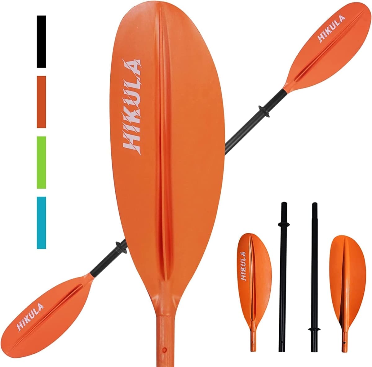HIKULA Kayak Paddle Adjustable 4 Piece Aluminum Shaft PP Blade Floating Comfort Non-Slip Grip 90.7inch Lightweight Paddles for Kayaks