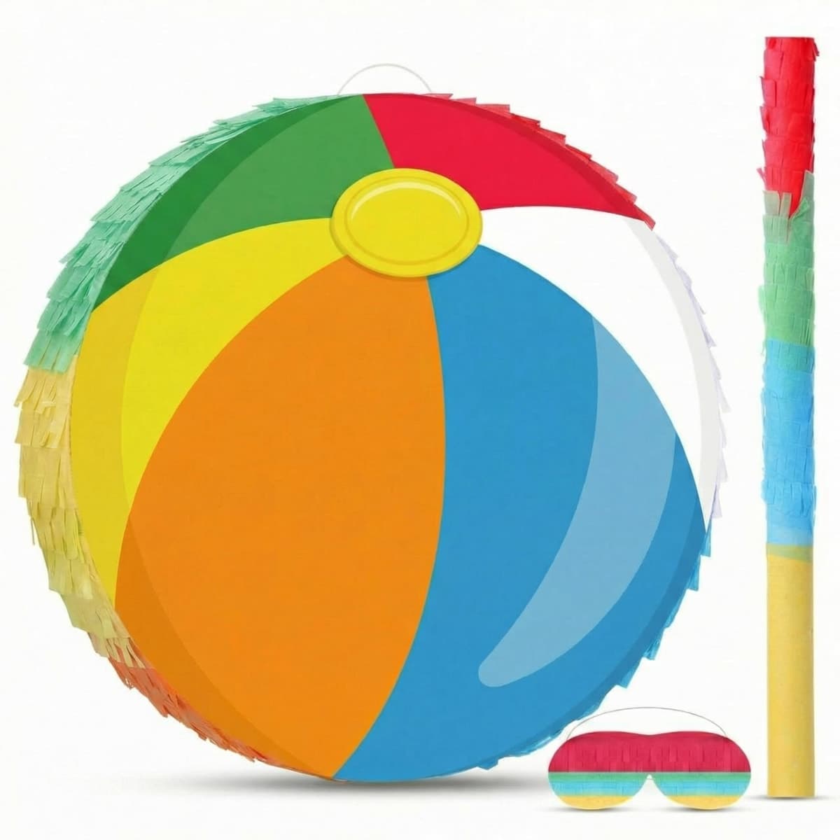 Blosssound Beach Ball Pinata with Stick Blindfold, Kids Party Supplies