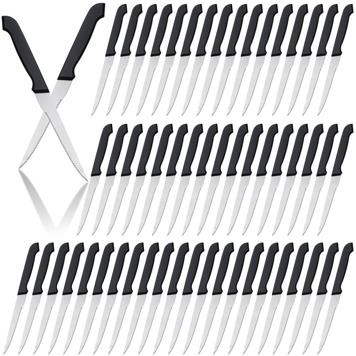 Therwen 100 Pcs Steak Knives Bulk, 8.8 Inch Stainless Steel Steak Knives