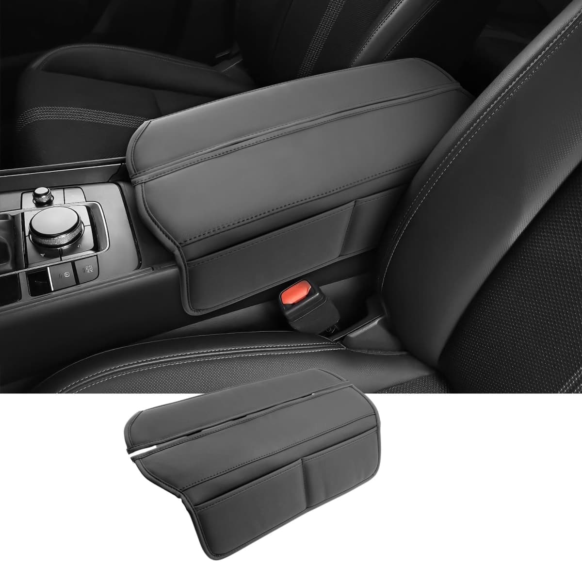 Coleya 2023 2024 2025 2026 for Mazda CX-50 Center Console Cover, (S/Turbo/Preferred/Premium) Cushion&Comfy Leather 2025 CX-50 Hybrid Armrest Cover 2026 CX-50 Interior Accessories (Padded)